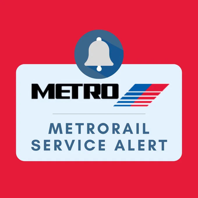  METRO is offering modified service on the METRORail Red, Green & Purple Lines. Two-way bus shuttle service will run every 10 minutes in the affected areas. Modified service will end on Dec. 8.