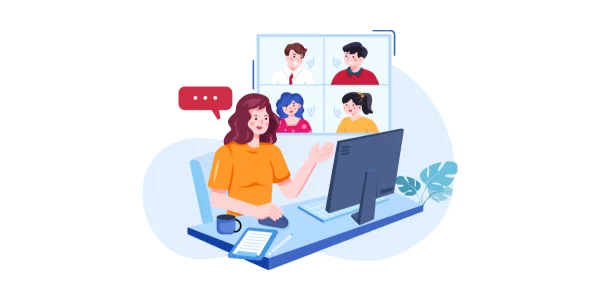 illustration of online meeting