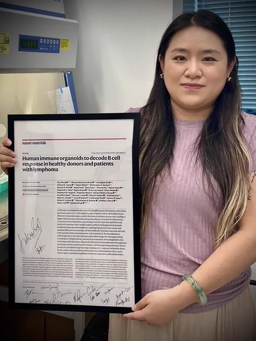 Zhe Zhong, a PhD student at Georgia Tech and first author of the paper. Zhe received a signed member from labmates and collaborators! Congrats!