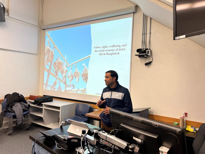 Mahfuzar Rahman presenting his research findings