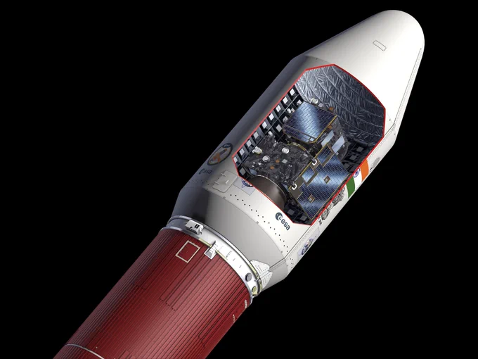 Artist's view of Proba-3 on PSLV-XL