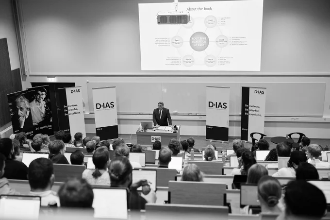 people gathered in the auditorium at DIAS