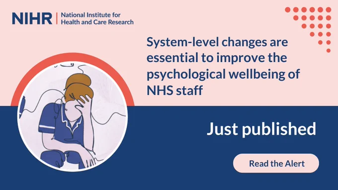System-level changes are essential to improve the psychological wellbeing of NHS staff. Just published. Read the Alert