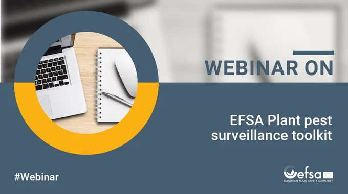 Card saying: "Webinar on EFSA Plant pest surveillance toolkit"