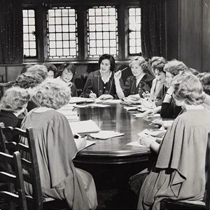 QMU board meeting - black and white