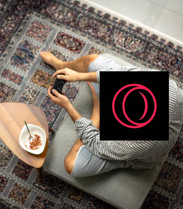 The Opera browser sits alone playing video games.