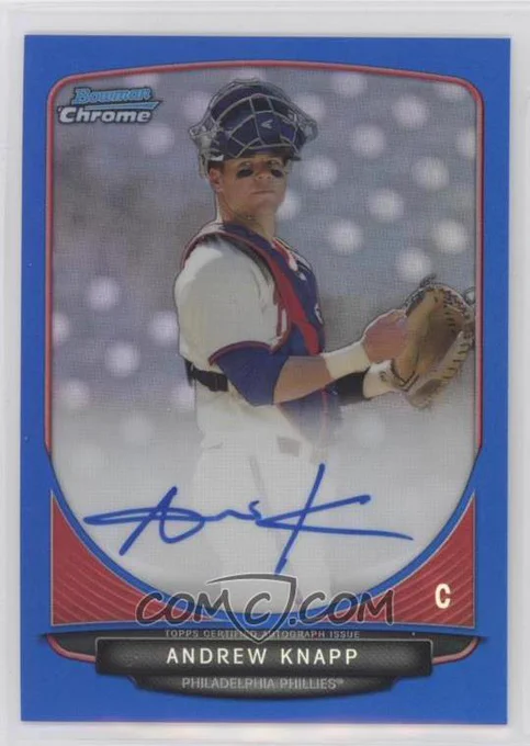 2013 Bowman Draft Picks & Prospects - Chrome Prospect Autographs - Blue Refractor #BCA-AK 
Andrew Knapp #/99