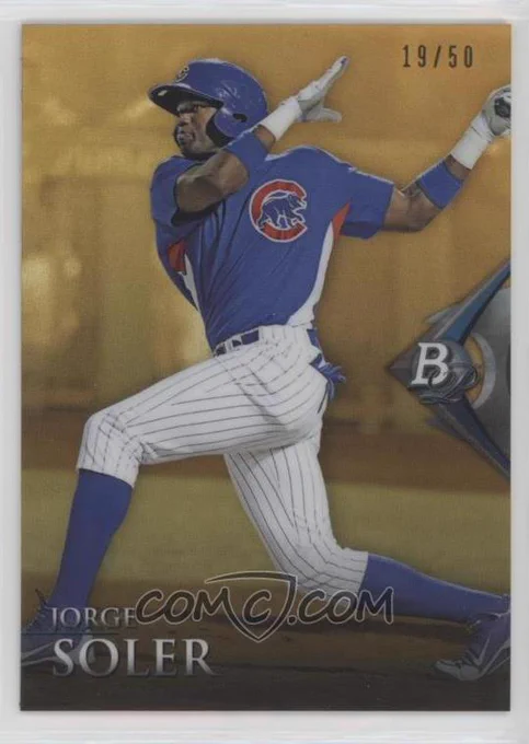 2014 Bowman Platinum - Chrome Prospects - Gold #BPCP2 
Jorge Soler #/50