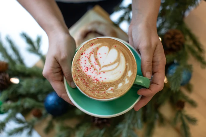 Image of peppermint mocha latte.
