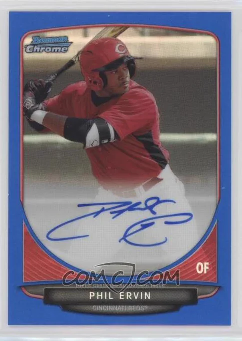 2013 Bowman Draft Picks & Prospects - Chrome Prospect Autographs - Blue Refractor #BCA-PE 
Phil Ervin #/99