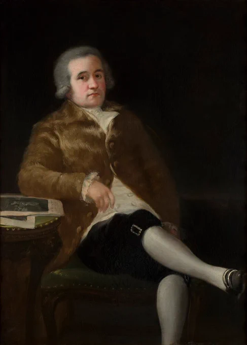 Francisco de Goya, Juan Agustín Ceán Bermúdez (detalle), ca. 1786. Colección particular.