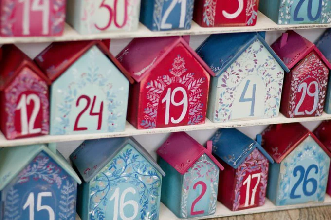Advent Calendar
An advent calendar made up of different coloured and numbered houses.
Credit: Photo by Elena Mozhvilo on Unsplash