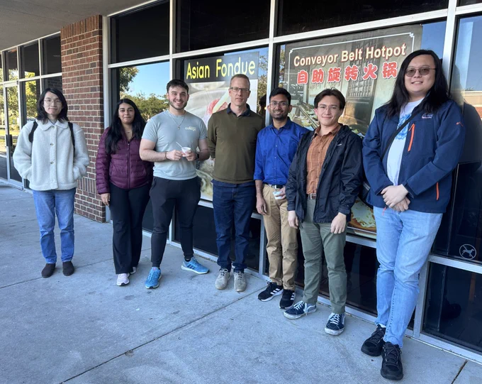From left to right: Cheng-Yu Li, Anu, Nick Randazzo, Professor Steve Bruner, Amit Dutta, Javi Covington, Peter Yang.