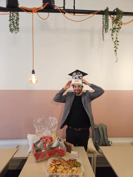 Georg Pardi bei der Feier seiner erfolgreich verteidigten Dissertation