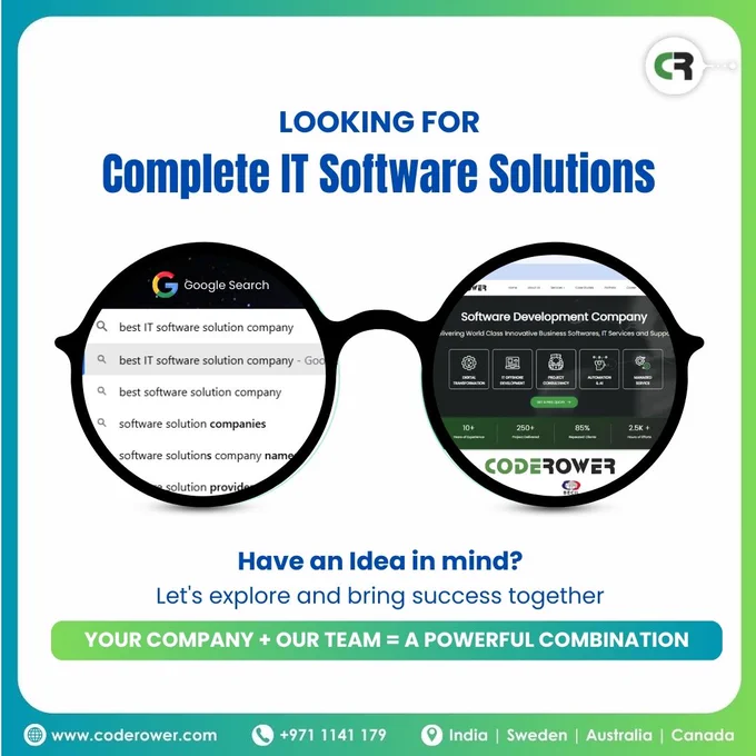 🔍 Searching for the best IT software solution company? The search ends here!

💻 At CodeRower, we deliver innovative solutions tailored for your business needs. Transform your ideas into reality with cutting-edge IT software solutions.

👉 Your company   Our team = A POWERFUL combination.

💡 Have an idea? Let’s bring it to life together!
📱 Connect with us today to start your digital transformation. 