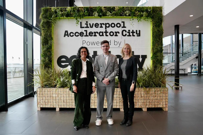 Pic: Cllr Harry Doyle with Danni Magalhaes (left) and Karina Larsen from UNFCCC - United Nations Framework convention on climate change - mark Liverpool being officially bestowed the honour as the world's first UN ‘Accelerator City’ on climate action.
