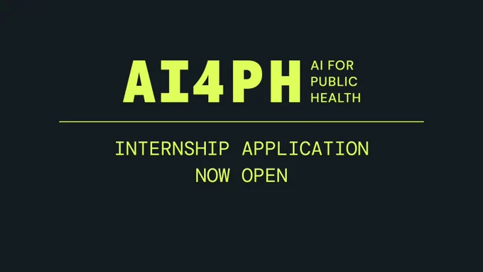 Lime AI4PH logo on black background. Announcement: Internship Application Now Open 