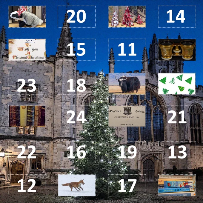Advent calendar with ten ‘windows’ open. 