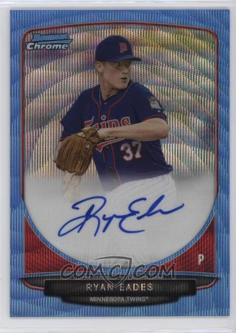 2013 Bowman Chrome - Prospects Autographs - Wrapper Redemption Blue Wave Refractor #BCA-RE 
Ryan Eades #/50