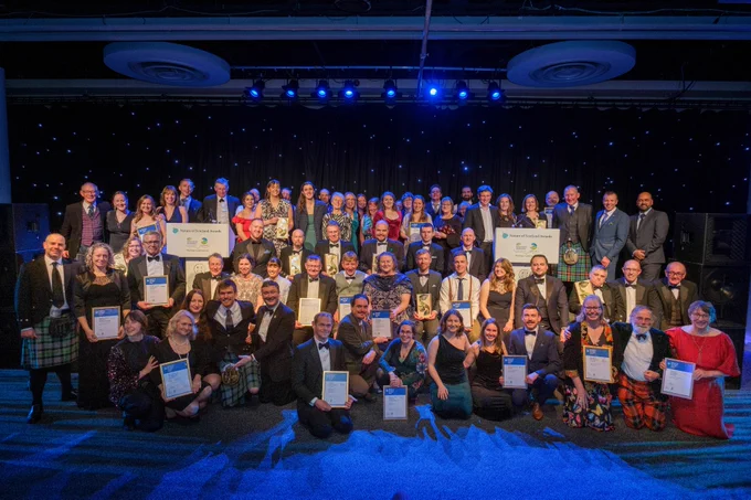 A group of winners from the Nature of Scotland Awards 2024