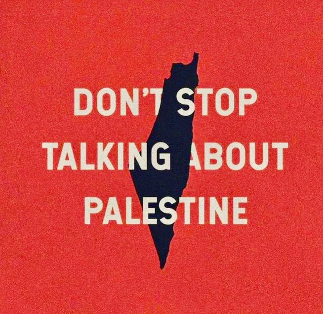 DON'T STOP TALKING ABOUT PALESTINE