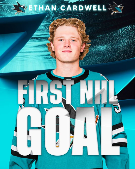 Ethan Cardwell first goal graphic. 