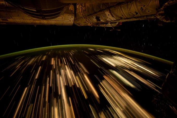 A photo taken by NASA astronaut Don Pettit from the International Space Station of city lights on Earth during a night pass. Credit: NASA/Don Pettit