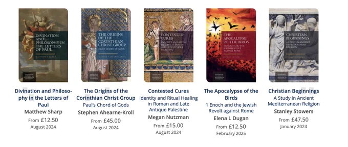 Screenshot of the available books in the Edinburgh studies in religion in antiquity series.  