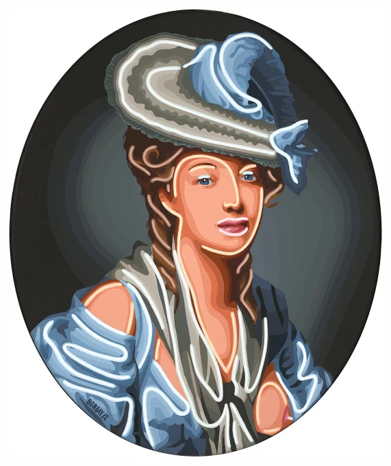 Professional capture of The Neon White Hat, painted by Borbay