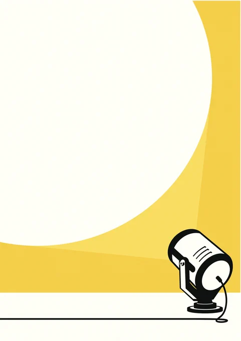 spotlight image--white on a yellow background.