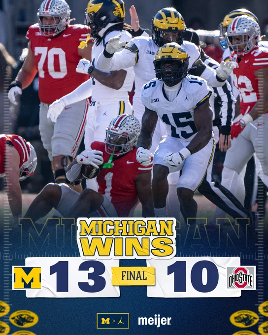 Final: Michigan 13 Ohio St 10
