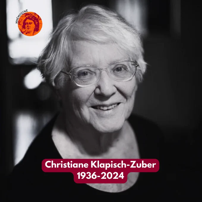 Photographie de Christiane Klapisch-Zuber en NB nom et dates (1936-2024).
Crédit photographique : Astrid di Crollalanza - Le Monde.