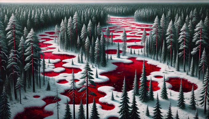 A Thousand Lakes of Red Blood on White Snow