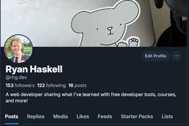 Username is @rhg.dev