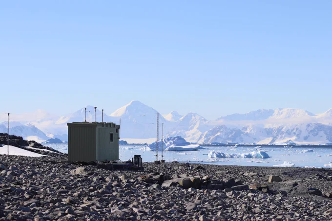 The atmospheric monitoring site at East Bay, Rothera Point. Photo credit: British Antarctic Survey