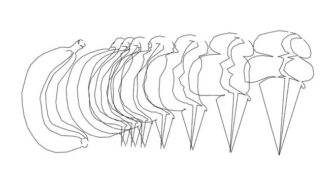 Banana Cone. 1973-2024. Original FORTRAN algorithm rewritten in JavaScript by William Kolomyjec (b. 1947)