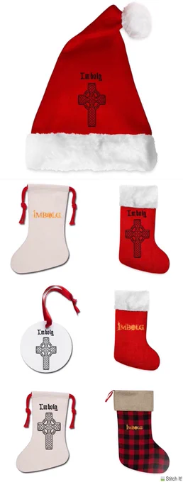 Imbolg Christmas merchandise Santa hat,stockings & Christmas Tree Ornament