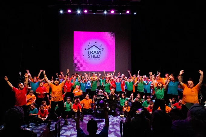 TS full company on stage