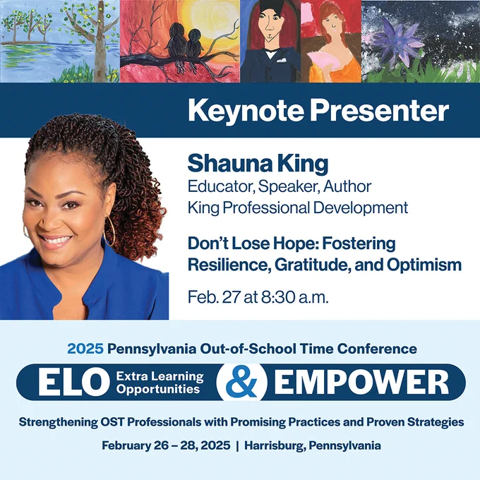 2025 ELO &amp; EMPOWER Conference keynote speaker Shauna King. Presenting Don't Lose Hope: Fostering Resilience, Gratitude and Optimism, February 27, 8:30 a.m.
