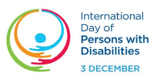 Alternative text: Decorative logo with the text: International Day of Persons with Disabilities. 3 December