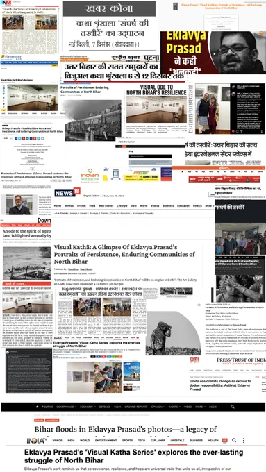 Grateful to media for the incredible press coverage of Visual Kathã series, Portraits of Persistence: Enduring Communities of North #Bihar, a tribute to the enduring spirit of North Bihar’s #flood affected communities. #Media amplified the untold stories