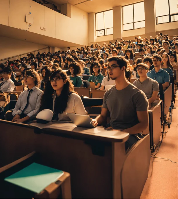 A lecture hall full of students
