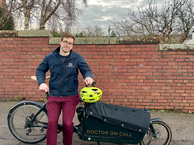 Glasgow GP and former Great British Bake Off contestant James Morton, with his Doctor On Call
