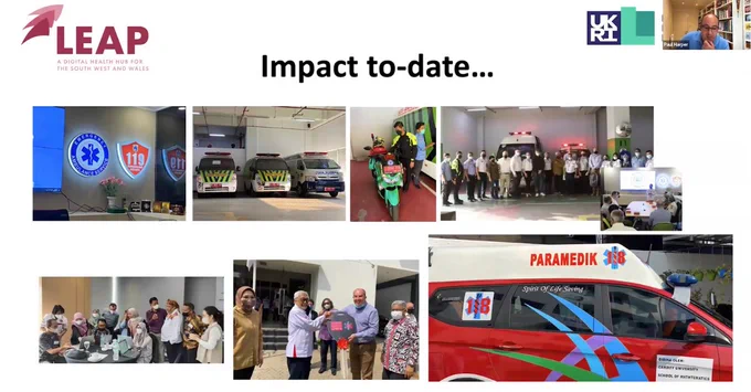 Slide from Paul Harper's powerpoint featuring images on the 119 emergency service and the paramedic team that was set up 