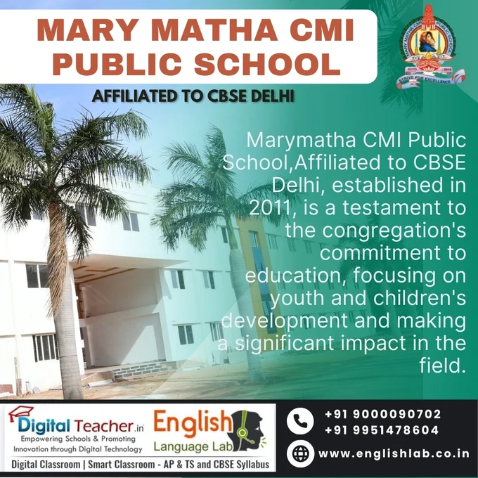 Marymatha CMI Public School,Affiliated to CBSE Delhi, established in 2011, is a testament to the congregation's commitment to education, focusing on youth and children's development and making a significant impact in the field.