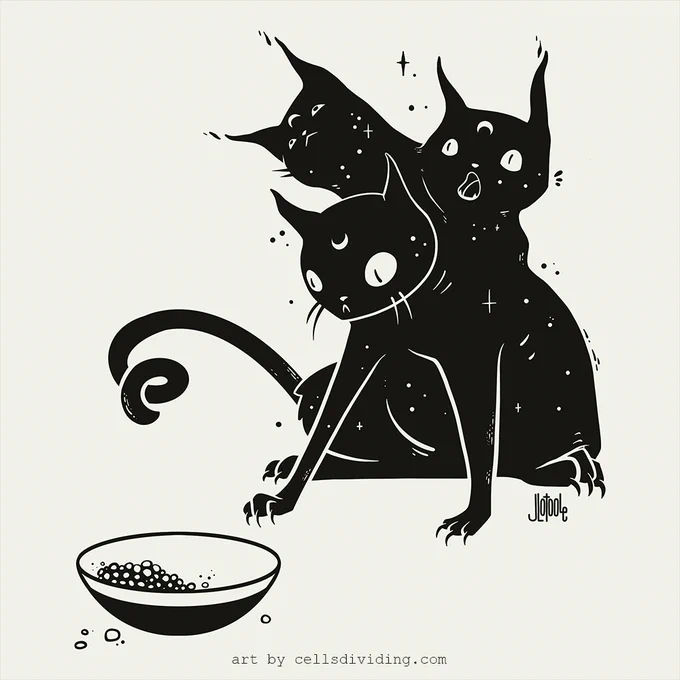 cute black cat art
