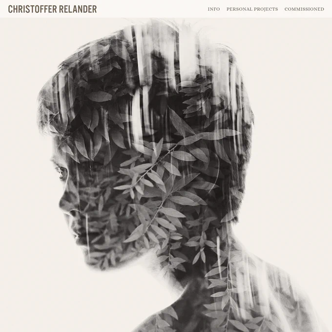 Christoffer Relander is a creative photographer, particularly known for his innovative use of multiple exposures. This in-camera technique has been central to his work since 2010, allowing him to explore surrealistic themes that challenge our perception of nature and reality.