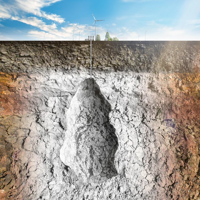 Grafik vom Querschnitt einer unterirdischen Kaverne

Wasserstoffspeicher spielen in einem zukünftigen Wasserstoffsystem eine entscheidende Rolle für die Versorgungssicherheit und für die Netzstabilität.

Bildcredit: EWE/Litho Niemann   M. Steggemann
