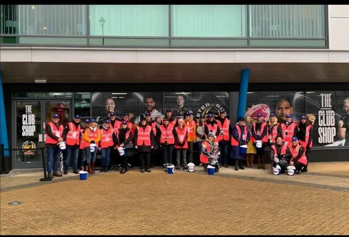 Our volunteers at Exeter Chiefs earlier this year.