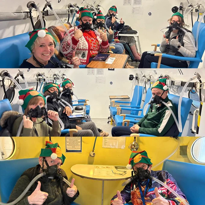 11 naughty elves (members) having oxygen therapy.